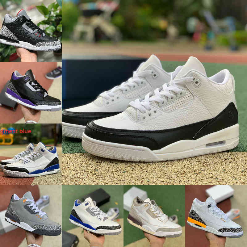 Jumpman Racer Blue 3 3S Basketball Shoes Mens A Ma Maniere Cool Grey SEOUL Racer Blue Knicks Black Court Purple Fragment Blue Hall Of Fame Trainer Sneakers, Please contact us