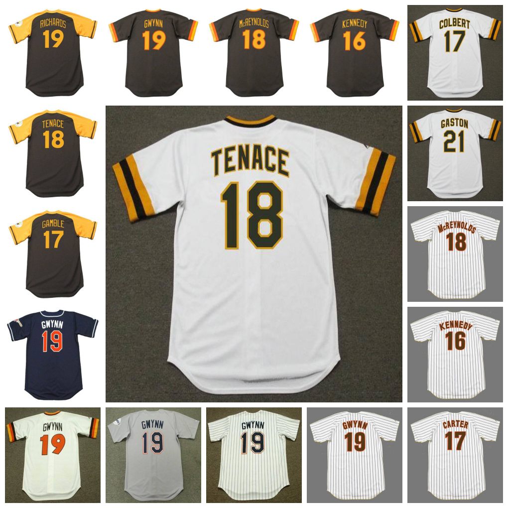 San Diego Vintage Baseball Jersey 16 TERRY KENNEDY 1984 17 JOE CARTER 1990 NATE COLBERT 1974 OSCAR GAMBLE 1978 TENACE McREYNOLDS RICHARDS GWYNN 21 CITO GASTON, 18 kevin mcreynolds 1984 brown
San Diego Vintage Baseball Jersey 16 TERRY KENNEDY 1984 17 JOE CARTER 1990 NATE COLBERT 1974 OSCAR GAMBLE 1978 TENACE McREYNOLDS RICHARDS GWYNN 21 CITO GASTON, 18 kevin mcreynolds 1984 brown