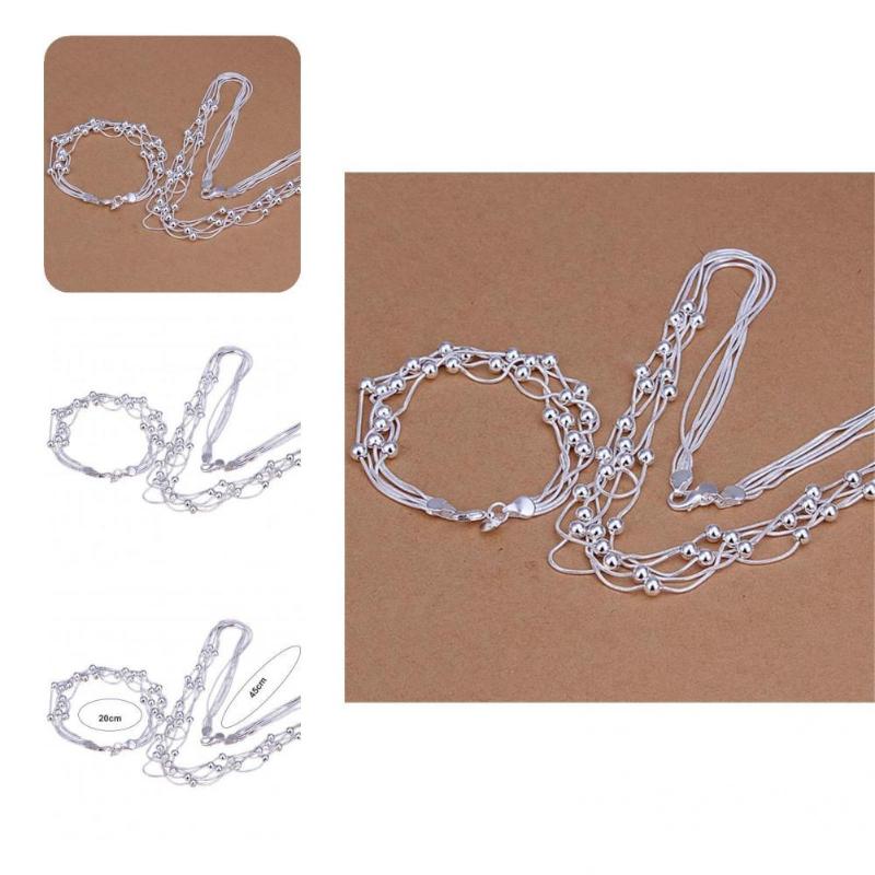 Earrings & Necklace Lightweight High Quality Chic Bracelet Set Copper Charming For Gifts, Silver
Earrings & Necklace Lightweight High Quality Chic Bracelet Set Copper Charming For Gifts, Silver