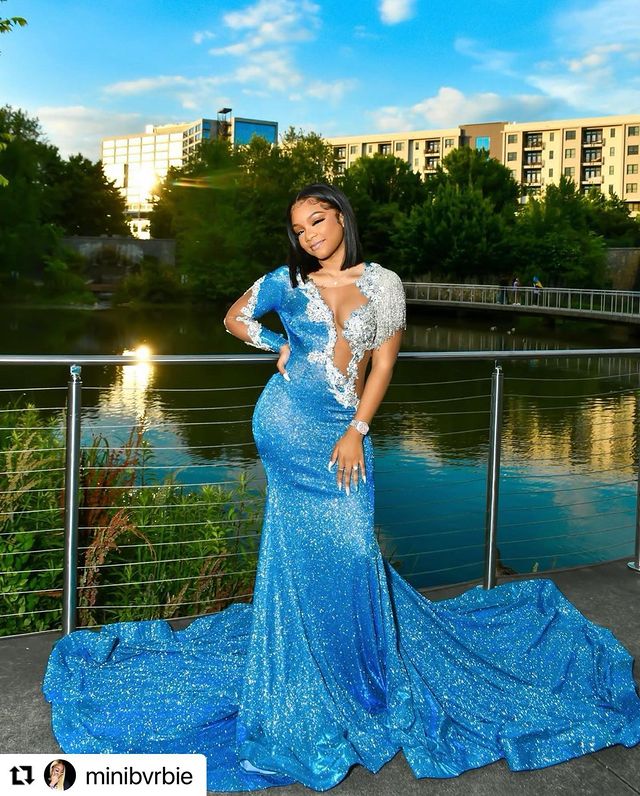 2021 Plus Size Arabic Aso Ebi Blue Sequined Mermaid Prom Dresses Lace Beaded Backless Evening Formal Party Second Reception Gowns Dress ZJ665
