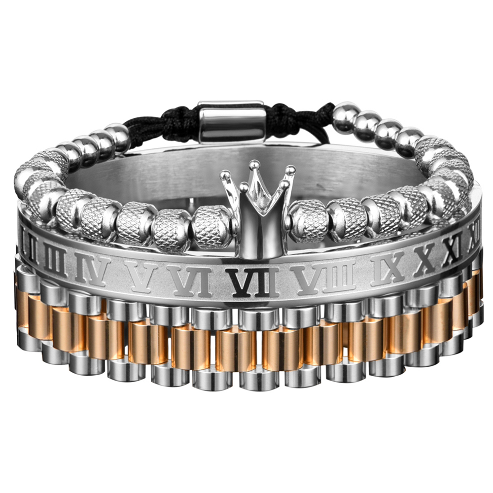 Men bracelets Imperial Crown King Mens Bracelet Gold for Luxury Charm Fashion Cuff Bangle Birthday Jewelry
