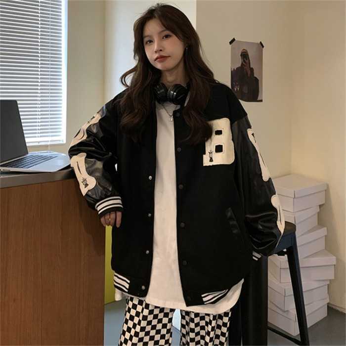 European and American high street jackets jacket hip-hop baseball uniform streets casual jacket loose stitching top women 2021 new, 000
European and American high street jackets jacket hip-hop baseball uniform streets casual jacket loose stitching top women 2021 new, 000