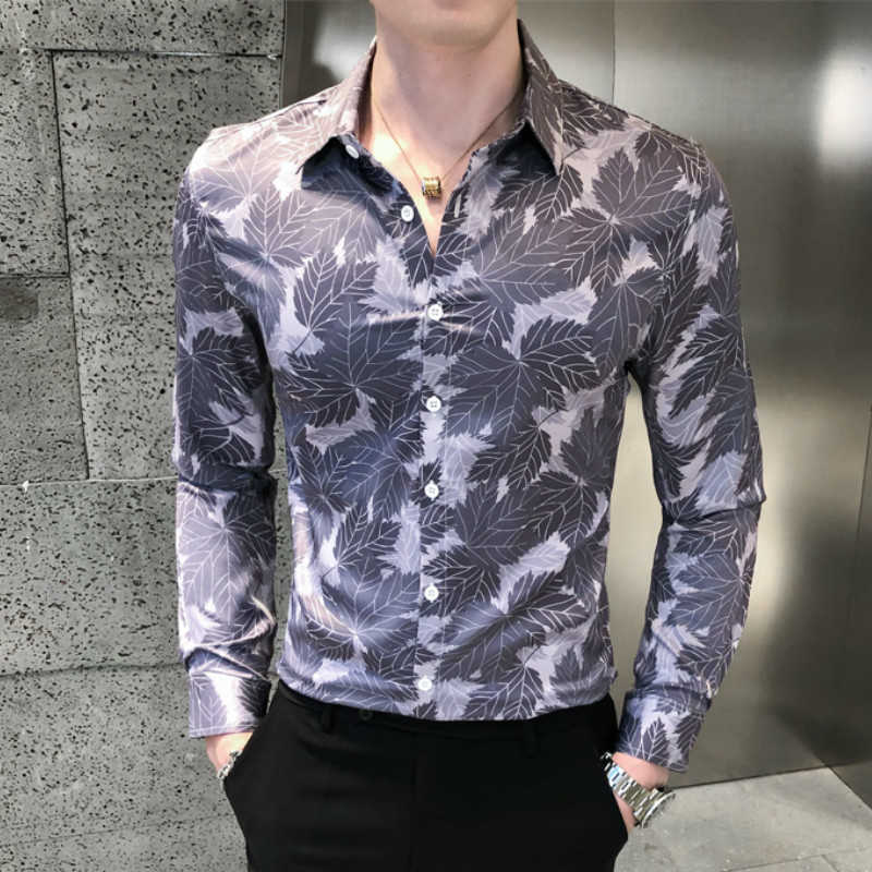 Printed Men Shirts Camisa Masculina Long Sleeve Casual Shirt Slim Fit Streetwear Social Party Blouse Formal Dress Shirts 210527, Gray
Printed Men Shirts Camisa Masculina Long Sleeve Casual Shirt Slim Fit Streetwear Social Party Blouse Formal Dress Shirts 210527, Gray