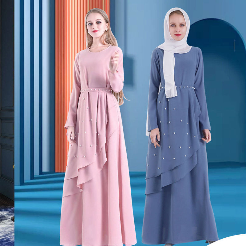 Muslim Abaya Dress for Women Beading 3 Layers Maxi Ramadan Islamic Hijab Dresses Mulsuman Party Night Prayer Robe Jubah Robe
Muslim Abaya Dress for Women Beading 3 Layers Maxi Ramadan Islamic Hijab Dresses Mulsuman Party Night Prayer Robe Jubah Robe