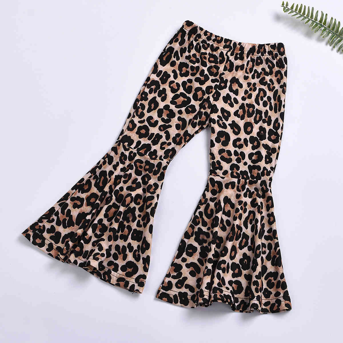 6M-3Y Autumn Spring Toddler Kid Baby Girls Clothes Set Letter Long Sleeve Tops Flare Pants Leopard Trousers Outfits 210515