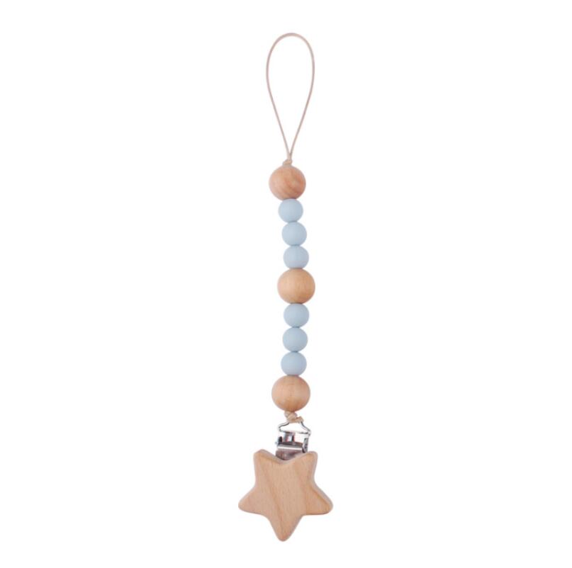 INS baby Safty Wooden Soothers & Teethers Stars Shape And Beads Ball Design Health Care Teething Training Infant Suitable For 0-3Months