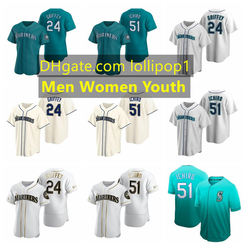 Seattle Mariners Baseball Jerseys 24 Ken Griffey Jr. Jersey 51 Ichiro Suzuki Men Women Youth 0420, Blue;black
Seattle Mariners Baseball Jerseys 24 Ken Griffey Jr. Jersey 51 Ichiro Suzuki Men Women Youth 0420, Blue;black
