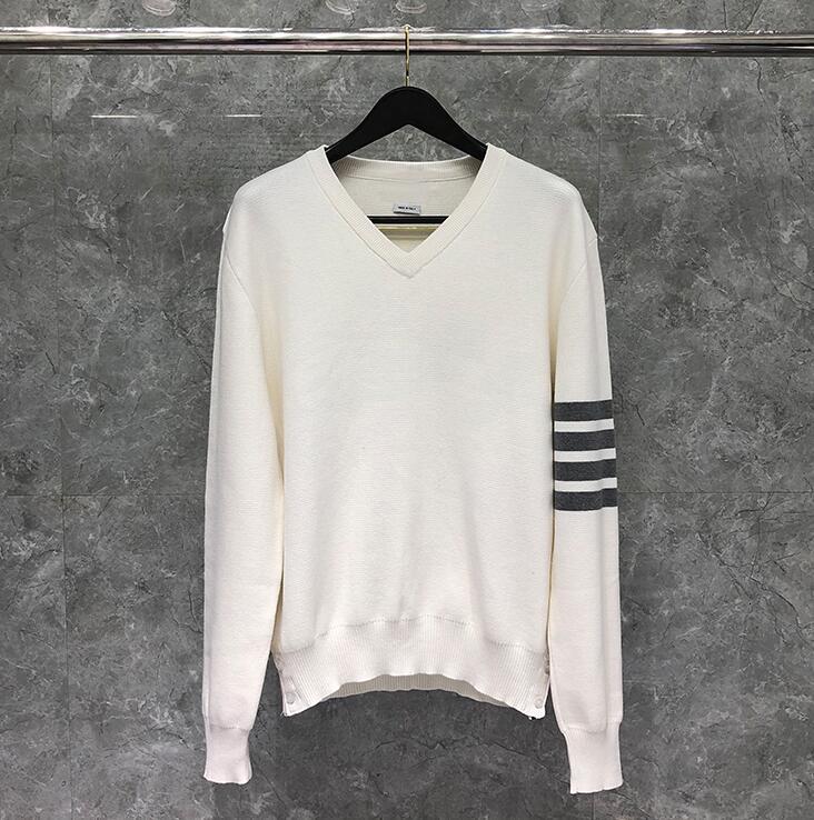 tees Fashion TB THOM Brand Sweaters Men Slim Fit V-Neck Pullovers Clothing Striped Wool Cotton White Winter Casual Coat Ins
tees Fashion TB THOM Brand Sweaters Men Slim Fit V-Neck Pullovers Clothing Striped Wool Cotton White Winter Casual Coat Ins