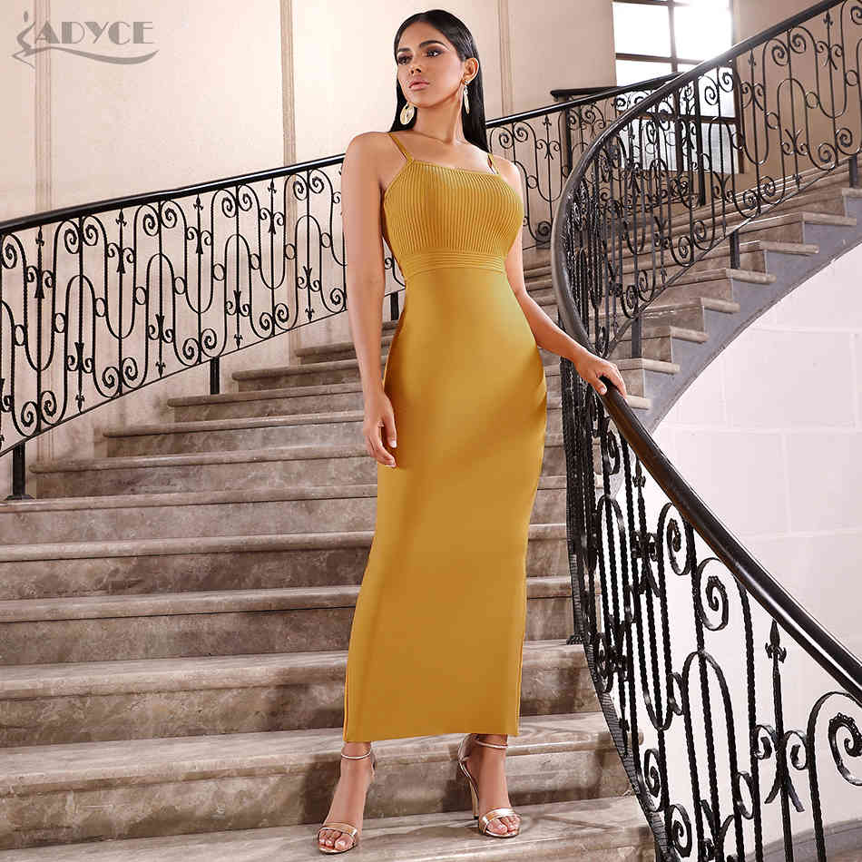 Bodycon Summer Bandage Dress Women Sexy Spaghetti Strap Sleeveless Maxi Club Celebrity Evening Party Dresses Vestidos 210423