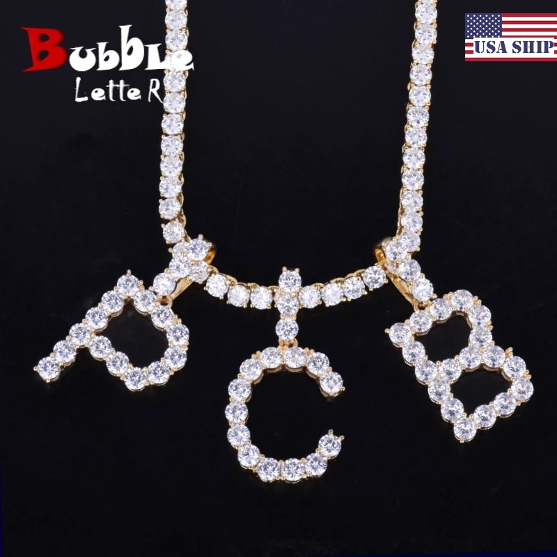 Zircon Letters Necklaces & Pendant For Men/Women Gold Color Fashion Hip Hop Jewelry with 4mm Tennis Chain
Zircon Letters Necklaces & Pendant For Men/Women Gold Color Fashion Hip Hop Jewelry with 4mm Tennis Chain