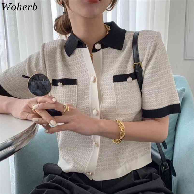 Summer Thin Short Sleeve Cardigan Women Korean Chic Knitwear Slim Contrast Color Cardigans Casual All Match Top 210519, White
Summer Thin Short Sleeve Cardigan Women Korean Chic Knitwear Slim Contrast Color Cardigans Casual All Match Top 210519, White