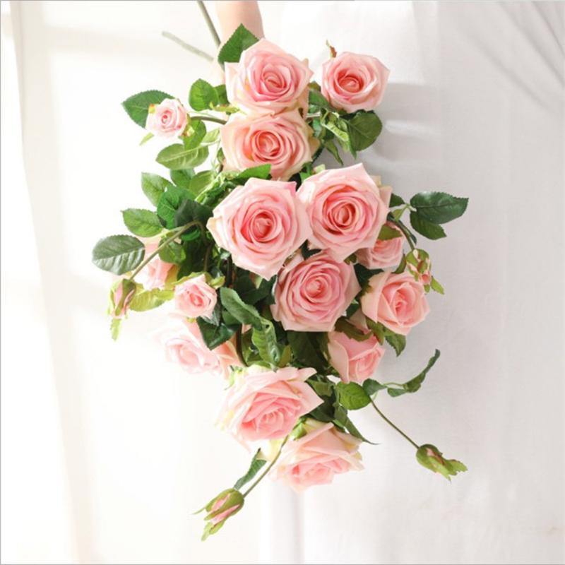 Decorative Flowers & Wreaths 5pcs/lot Wedding Party DIY 5 Heads 90cm Pink/Red/Yellow/White Plastic Rose Flower Bouquet Ceremony Favor Decor
Decorative Flowers & Wreaths 5pcs/lot Wedding Party DIY 5 Heads 90cm Pink/Red/Yellow/White Plastic Rose Flower Bouquet Ceremony Favor Decor