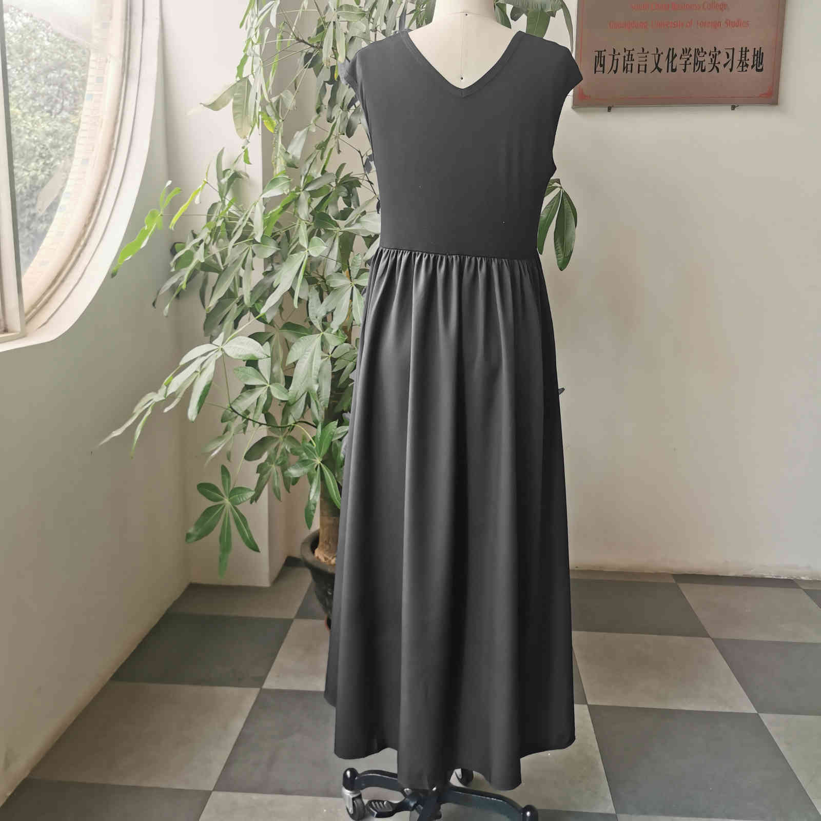 Dress New Koear Style Cap Sleeve Mid Waist Ankle-Length A-Line Pullover Round Neck Spring Summer Fall Suit Casual Girl 210331
