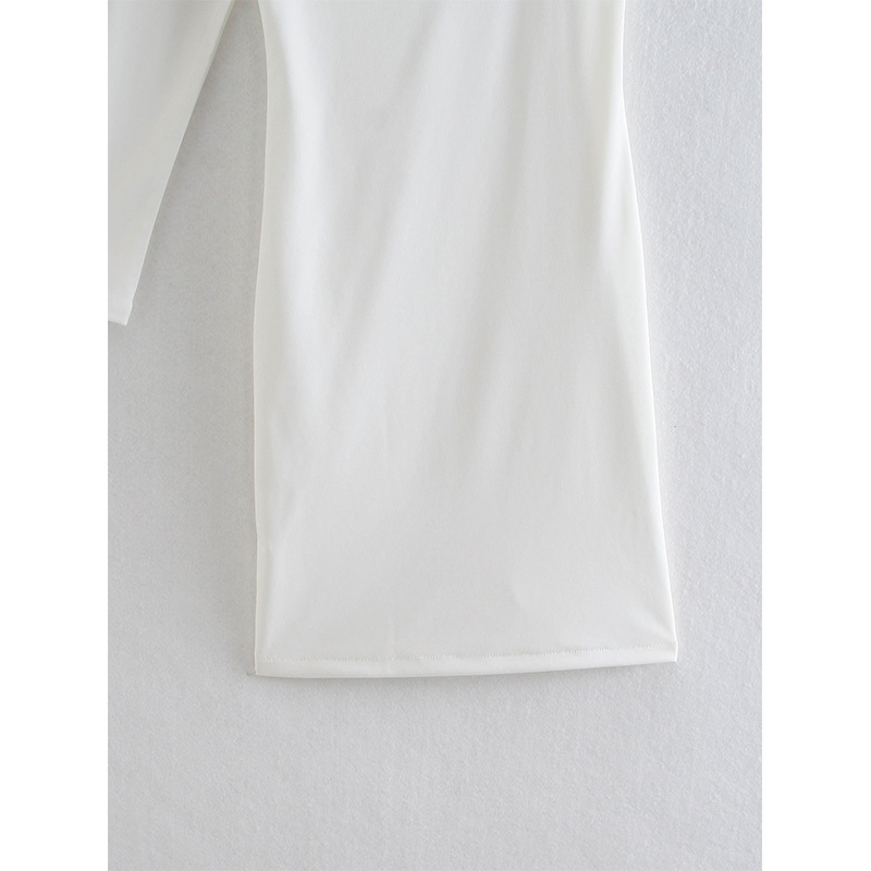 Women White Dress Asymmetric Above Knee Dresses Chic Lady Fashion Casual Clothes 210517