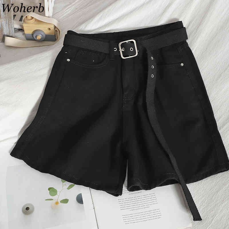 Summer High Waist Denim Shorts Women Casual Loose Ladies Fashion All Match Wide Leg Short Jeans Female 210519
