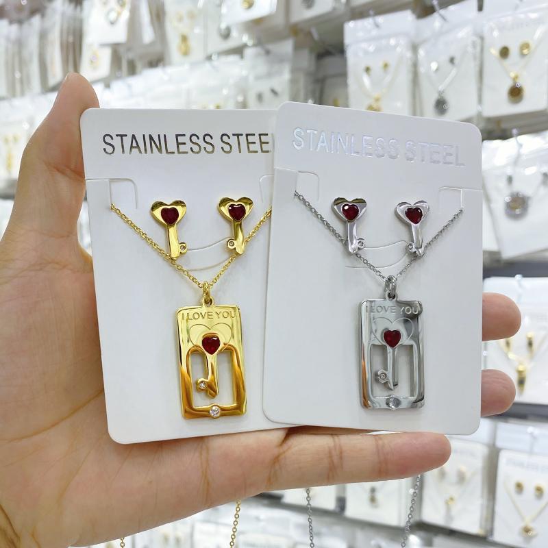 Earrings & Necklace Romantic Couple Heart Clock Key Pendant Necklaces For Women Ture Love Choker Silver Color Chain Jewelry Wholesale Ins
Earrings & Necklace Romantic Couple Heart Clock Key Pendant Necklaces For Women Ture Love Choker Silver Color Chain Jewelry Wholesale Ins