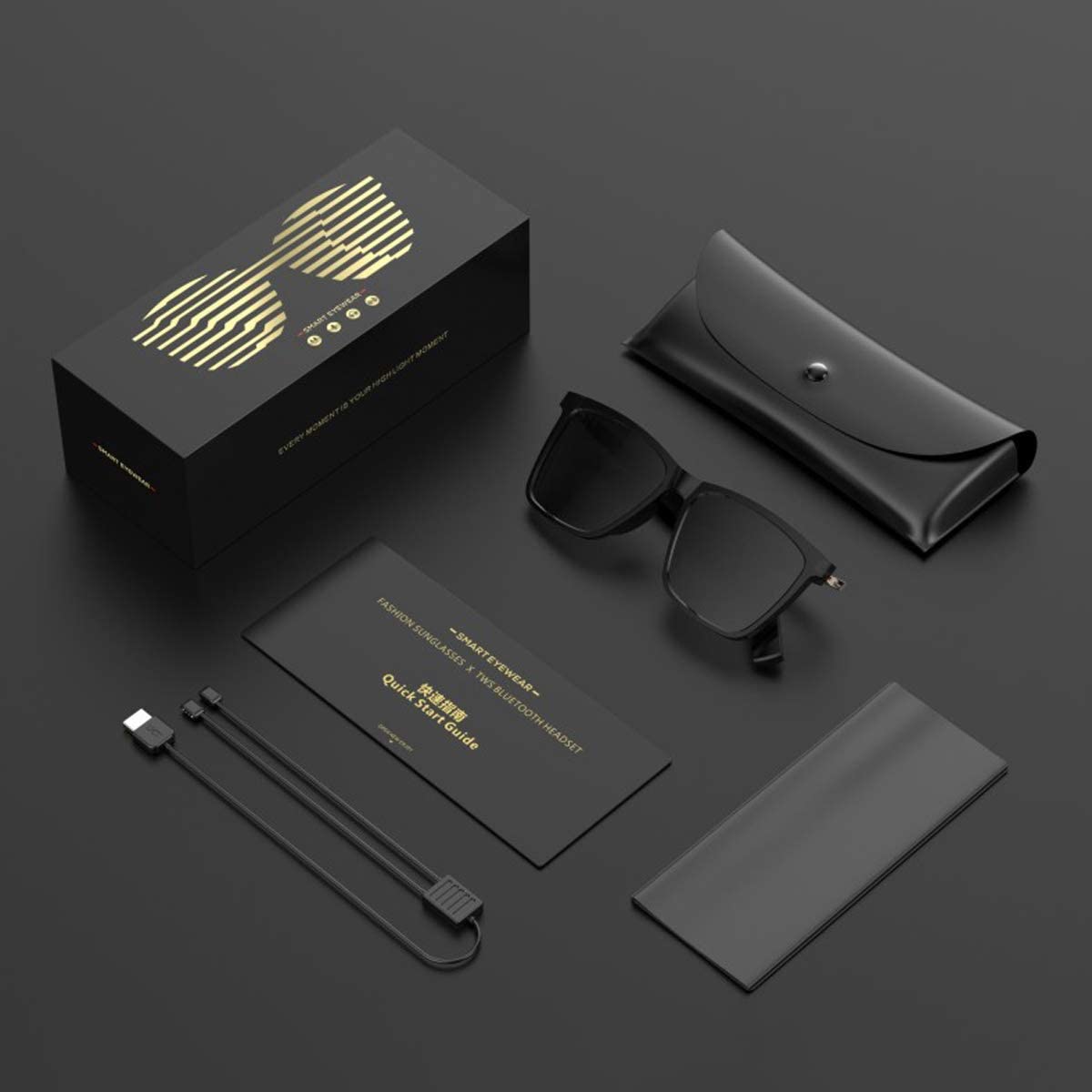 WGP glasses wireless Bluetooth open ear audio drive outdoor compatible with all phones / smart Sunglasses