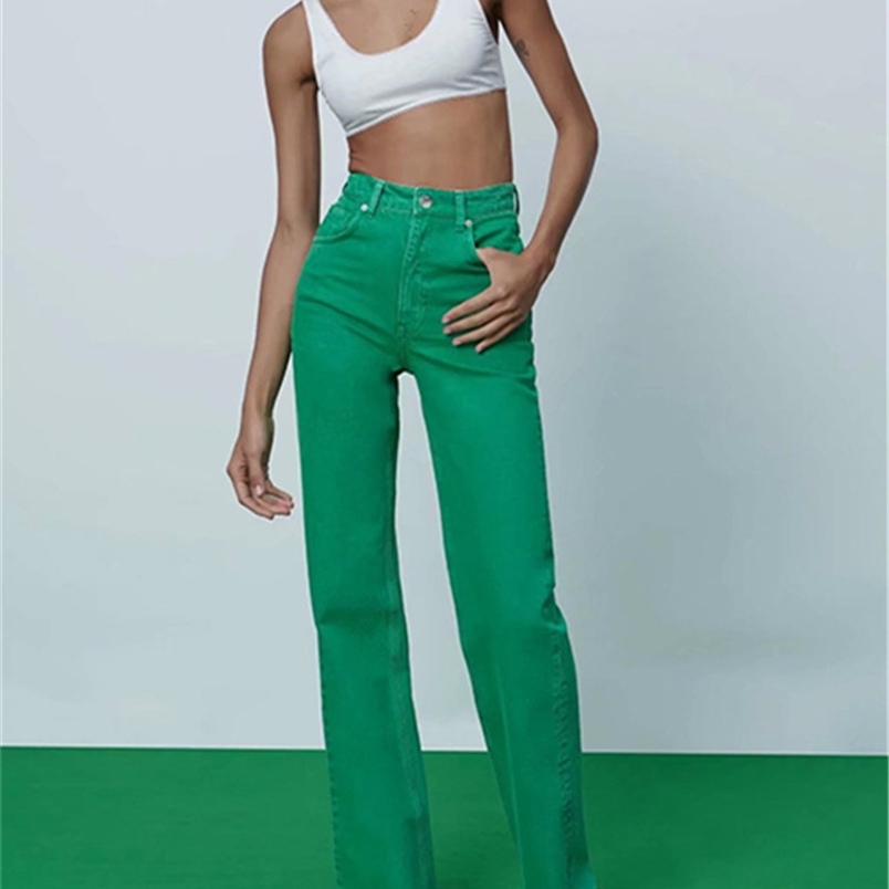 ZA spring women's wear European and American style multi-color high waist slimming straight color jeans 210708, Rose red
ZA spring women's wear European and American style multi-color high waist slimming straight color jeans 210708, Rose red