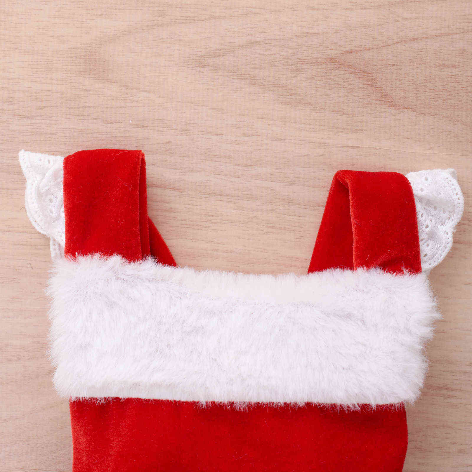 Ma&Baby 0-12M Christmas Infant born Baby Girls Romper Xmas Costumes Lace Ruffles Santa Jumpsuit Overalls Year Clothes D84 211101