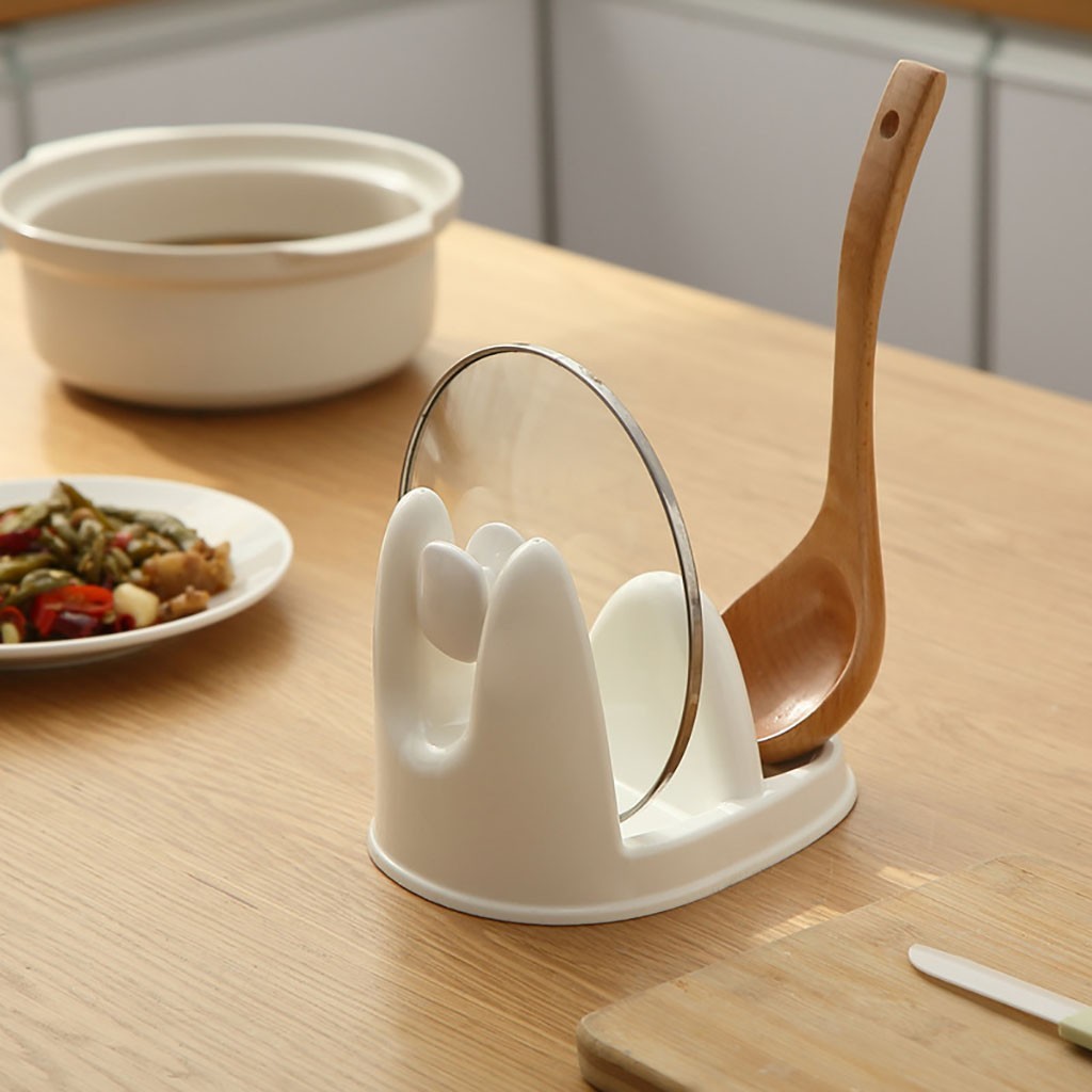 Multifunction kitchen cremator soup spoon desktop storage spatula pot cover plastic creative Japanese plastic rack