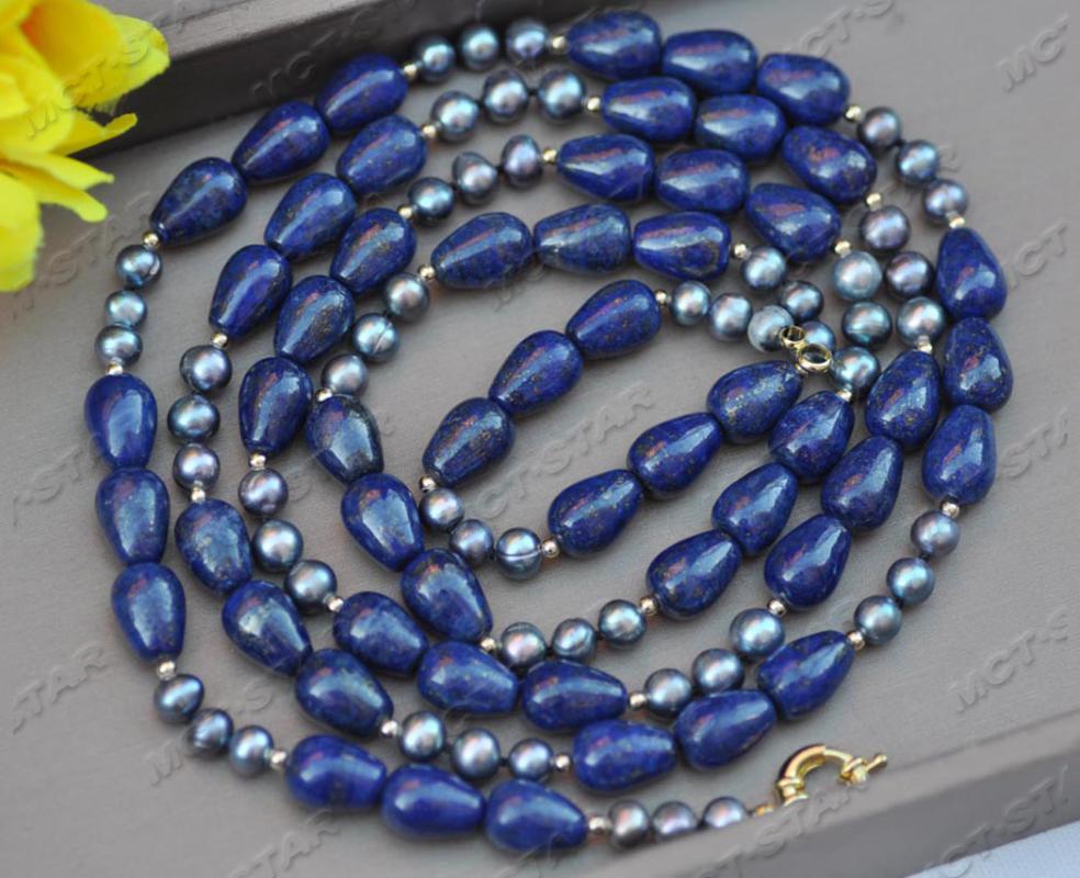 Chokers MCT·STAR Z11578 20"-50" 14mm Black Round Pearl Blue Drop Lapis Lazuli Necklace
Chokers MCT·STAR Z11578 20"-50" 14mm Black Round Pearl Blue Drop Lapis Lazuli Necklace