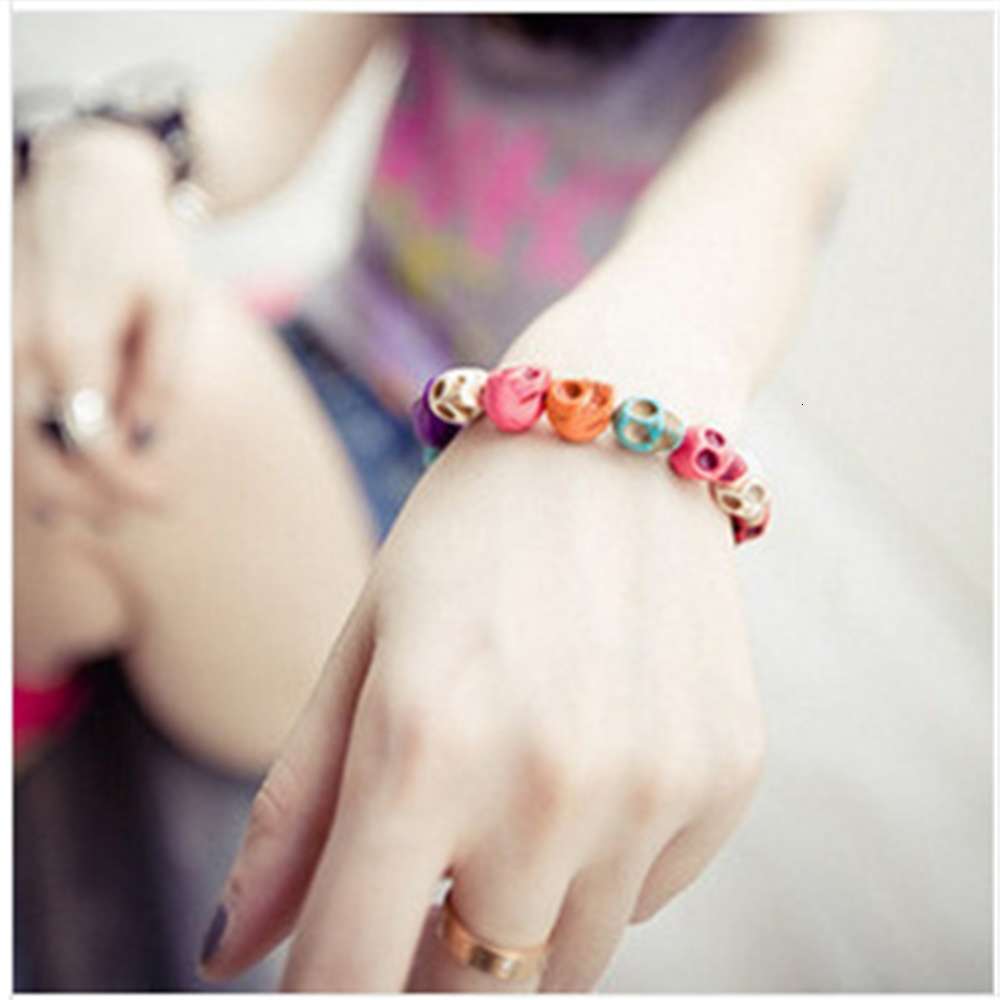 Hand catenary Jewelry trendsetter, trendy girl's favorite color skull Elastic Bracelet products, Black
Hand catenary Jewelry trendsetter, trendy girl's favorite color skull Elastic Bracelet products, Black