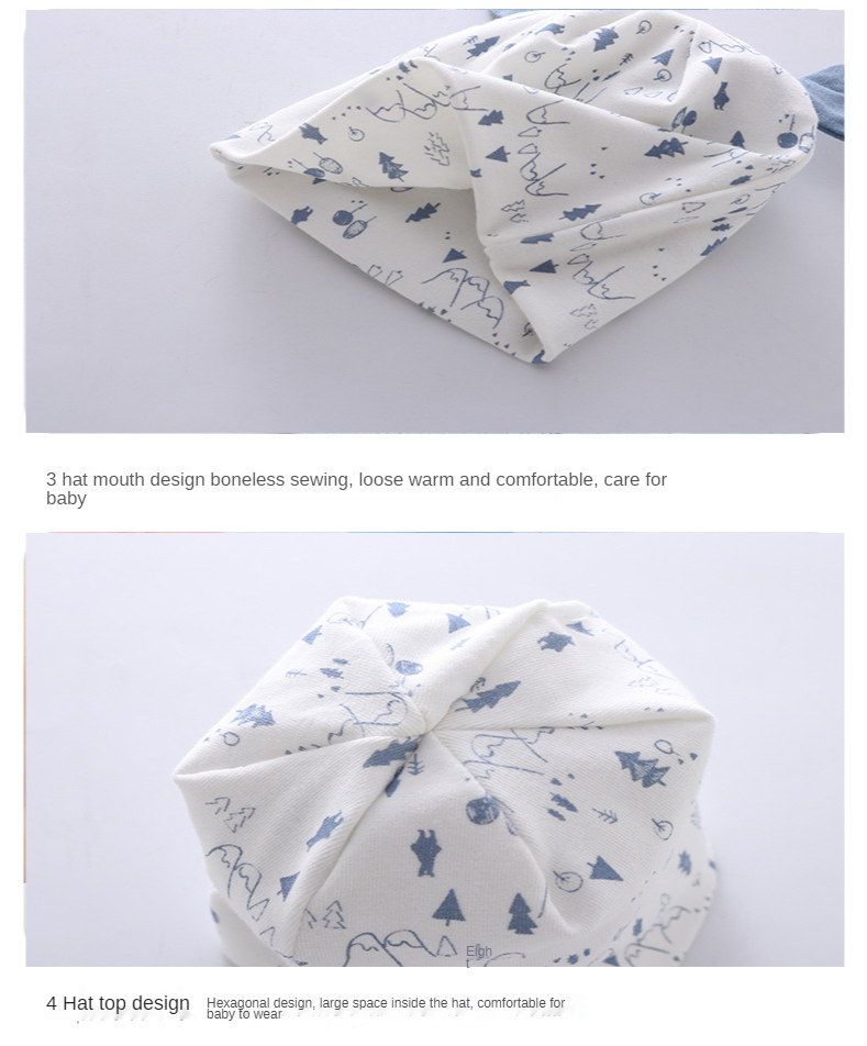 Spring and Autumn 0-3 Months Newborn Baby Cap Double-layer Cartoon Shaped Head Cap