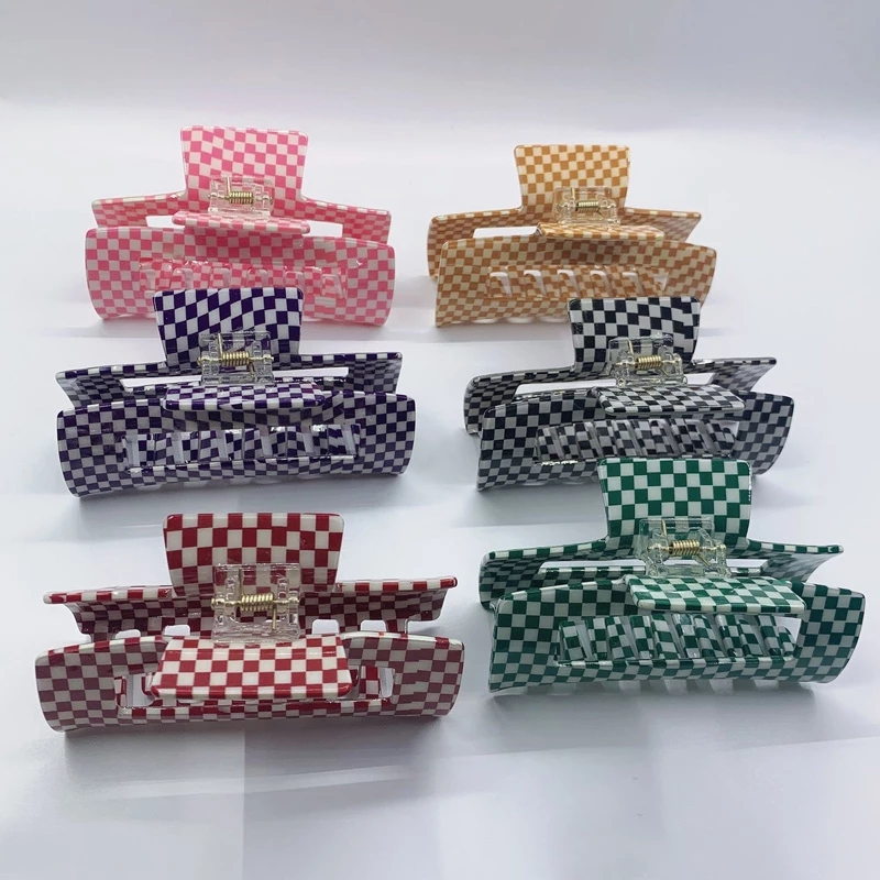 New Fashion Girl Sweet Hair Clip Barrettes Acrylic Square Color Grid Hair Claw For Women Exquisit Hair Accessories
New Fashion Girl Sweet Hair Clip Barrettes Acrylic Square Color Grid Hair Claw For Women Exquisit Hair Accessories