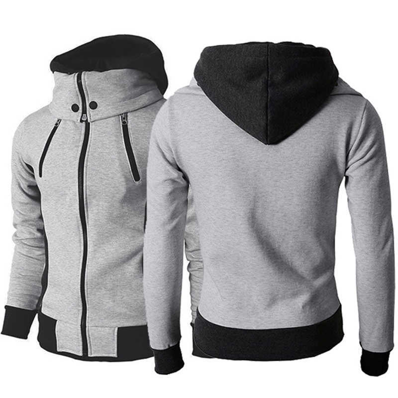 Winter Warm Men Jacket Zip up Men's Coats Bomber Jackets Scarf Collar Hoodies Casual Fleece Male Hooded Outwear Slim Fit Hoody 210811