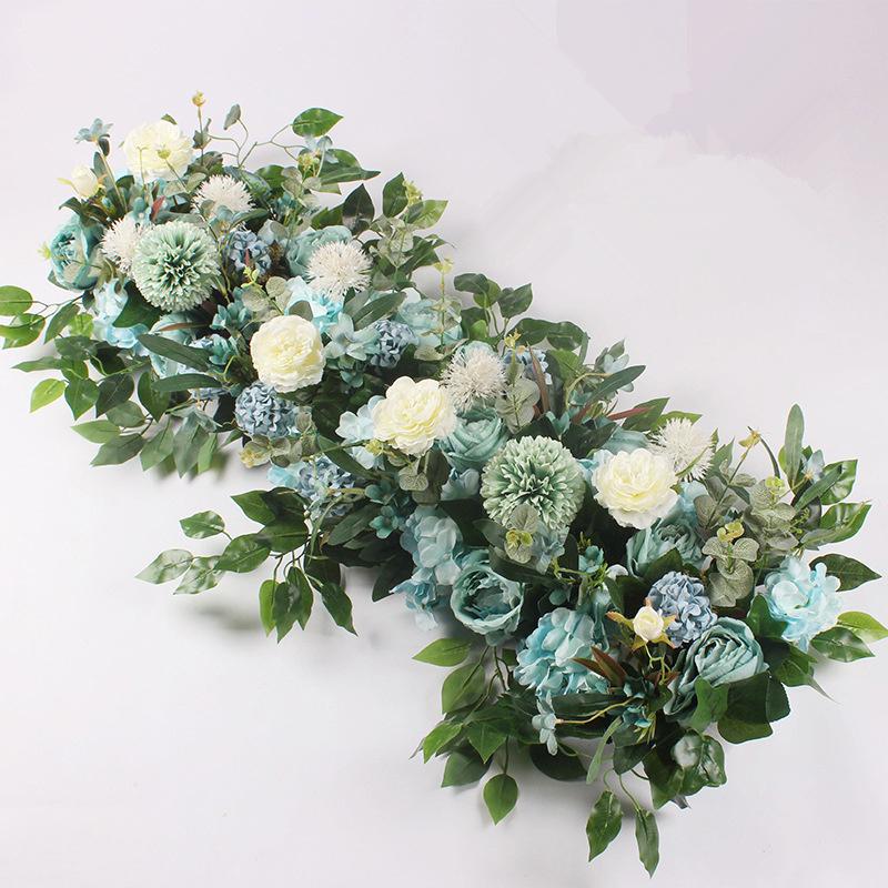 Decorative Flowers 100CM DIY Wedding party Flower Wall Arrangement Supplies Silk Peonies Rose lead Artificial Row Decor Iron Arch Backdrop
