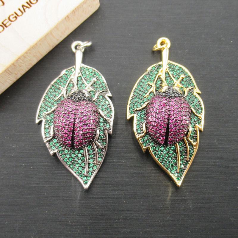 Charms APDGG 22x44mm Insect Leaf Gold Plated Cubic Zircon CZ Paved Connector Necklace Pendant Jewelry DIY Findings, Bronze;silver
Charms APDGG 22x44mm Insect Leaf Gold Plated Cubic Zircon CZ Paved Connector Necklace Pendant Jewelry DIY Findings, Bronze;silver