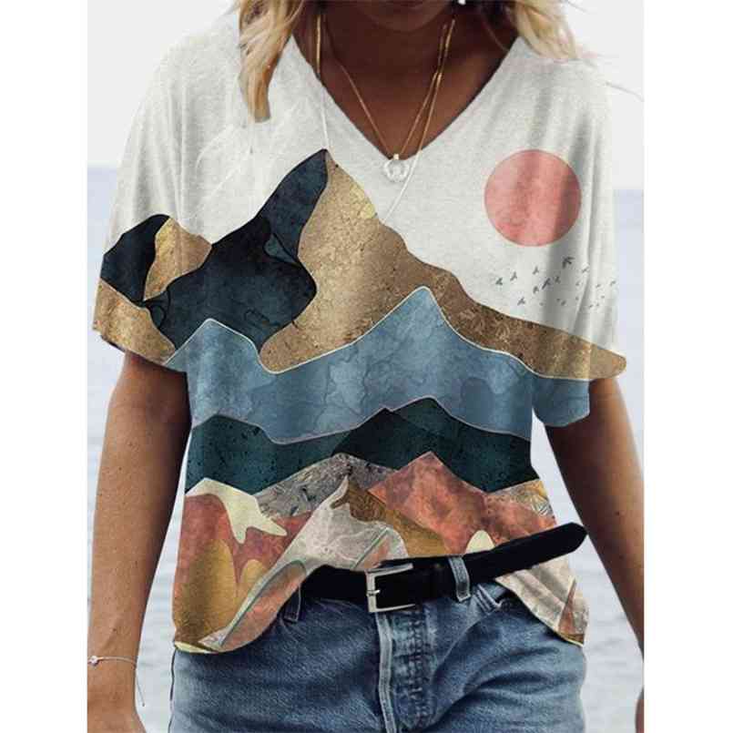 Summer Painting Print V Neck Short Sleeve Tshirt Women Clothes Casaul Streetwear Tops Female Loose Harajuku Tee Camisetas Mujer 210708, 1-17
Summer Painting Print V Neck Short Sleeve Tshirt Women Clothes Casaul Streetwear Tops Female Loose Harajuku Tee Camisetas Mujer 210708, 1-17