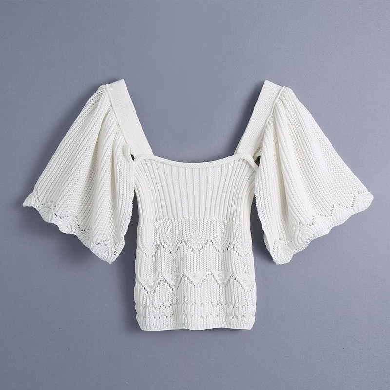 Slim Women Solid Color Square Collar Cardigan Summer Fashion Ladies Knitwear Cute Female Short Stretchy Soft Top 210515