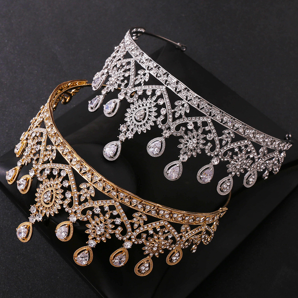 Headpieces Shinning Tiaras And Crowns Bride Big Hollow Crystal Wedding Crown Queen King Hair Jewelry Head Accessories