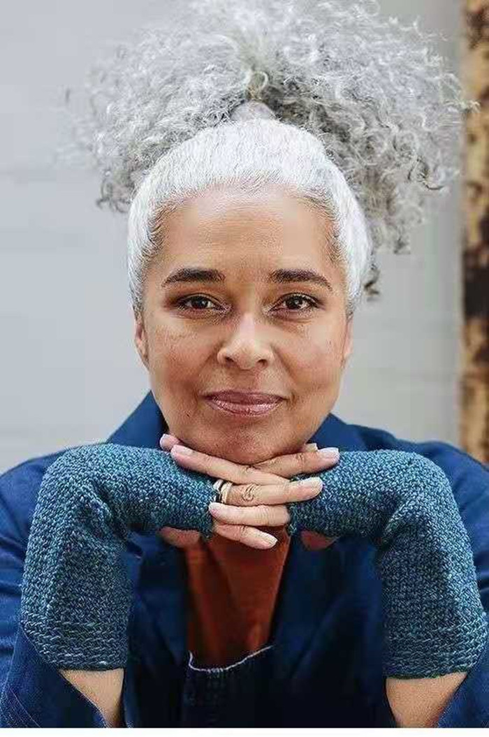 Afro Puff Drawstring Ponytail For Black Women Short Bun Natural Hair , Kinky Curly Pony tail Hairpieces With Clip Smoky Gray