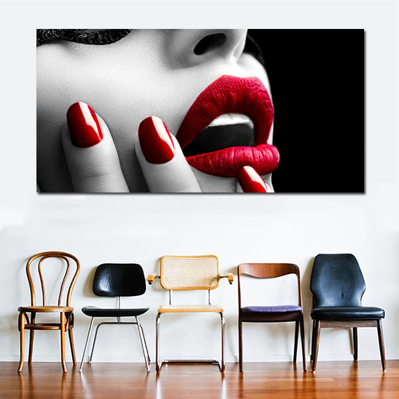 Modern Wall Canvas Poster Prints Sexy Women Red Lips and Nails Canvas Wall Painting Pictures Home Decor Unframed
Modern Wall Canvas Poster Prints Sexy Women Red Lips and Nails Canvas Wall Painting Pictures Home Decor Unframed