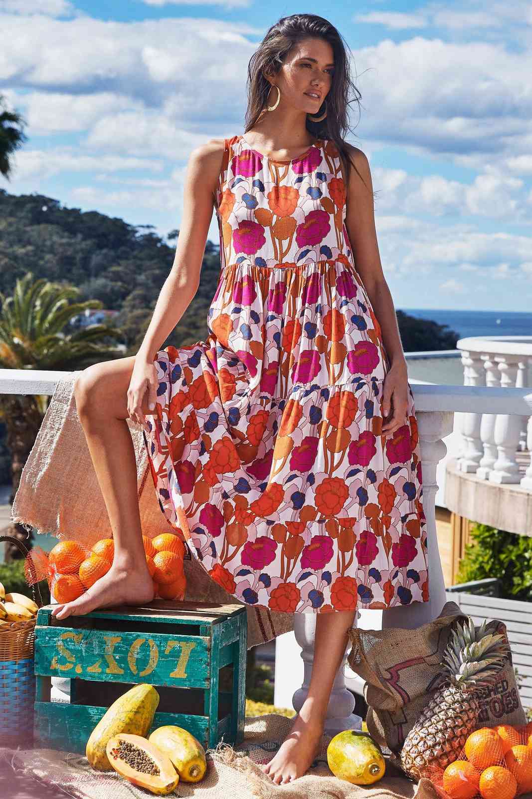 Women Dress Printed Sleeveless Bohemia Sexy Long Print Floral Maxi es Loose Casual Summer es 210513