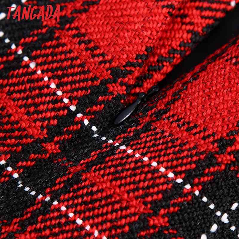 Women Elegant Plaid Tweed Side Zipper Pockets Female Retro Casual Shorts Pantalones BE449 210416