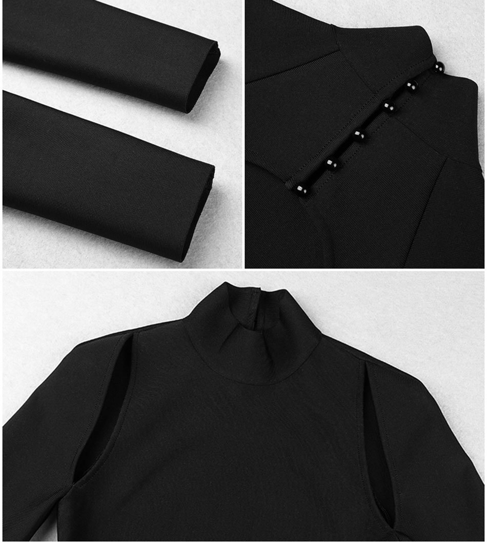 Free Arrival Backless Sexy Long Sleeve Bandage Dresses Fall Clothes Women Dress Bodycon Party 210524