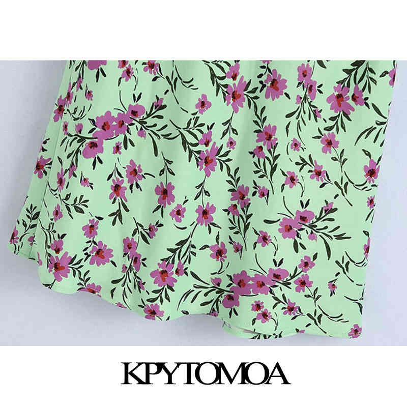 Women Chic Fashion Floral Print Cozy Mini Dress Backless With Buttons Thin Straps Female Dresses Vestidos 210420