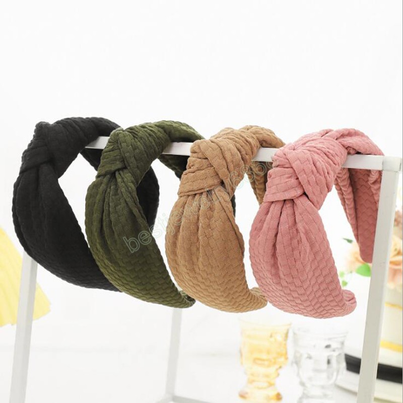 Fashion Autumn Winter Hairband For Women Center Knot Casual Headband Fabric Turban Hari Accessories