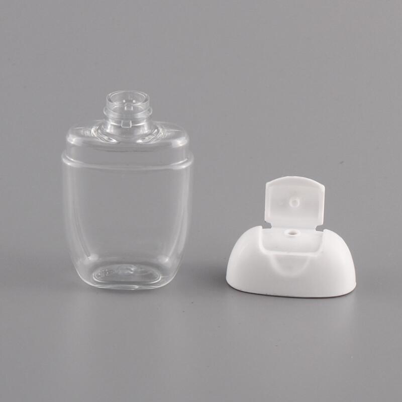 100pcs 30ml Hand Sanitizer Bottle PET Plastic Half Round Flip Cap Bottles Children's Carry Disinfectant hand-washing Sanitizers DH0877