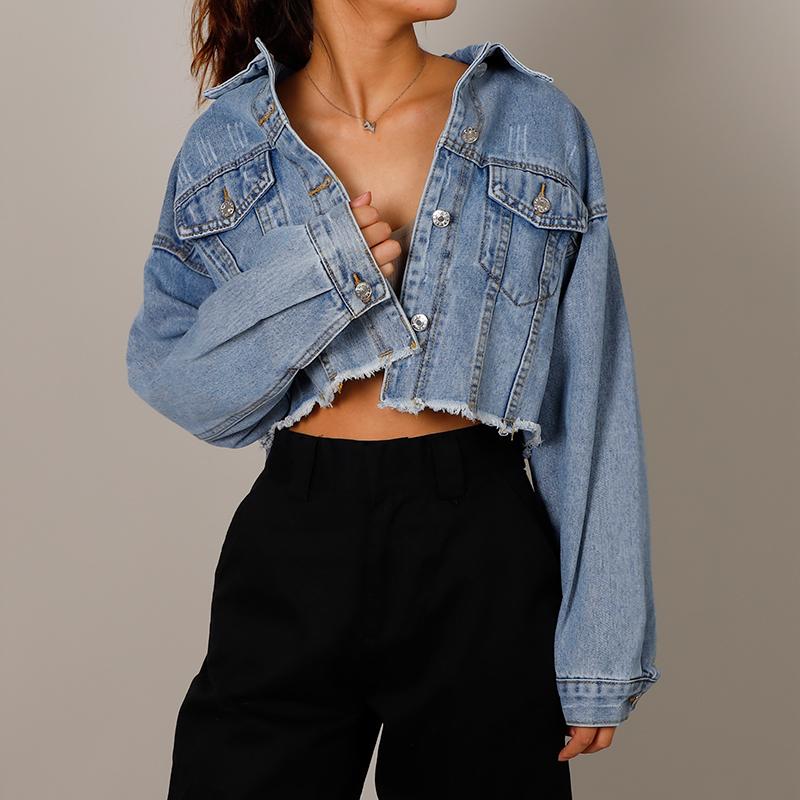Women's Jackets Autumn Denim Cropped Jacket Female Pockets Hole Short Jean Ladies 2021 Fashion Button Casual Solid Coats, Hfe5846 deep blue
Women's Jackets Autumn Denim Cropped Jacket Female Pockets Hole Short Jean Ladies 2021 Fashion Button Casual Solid Coats, Hfe5846 deep blue