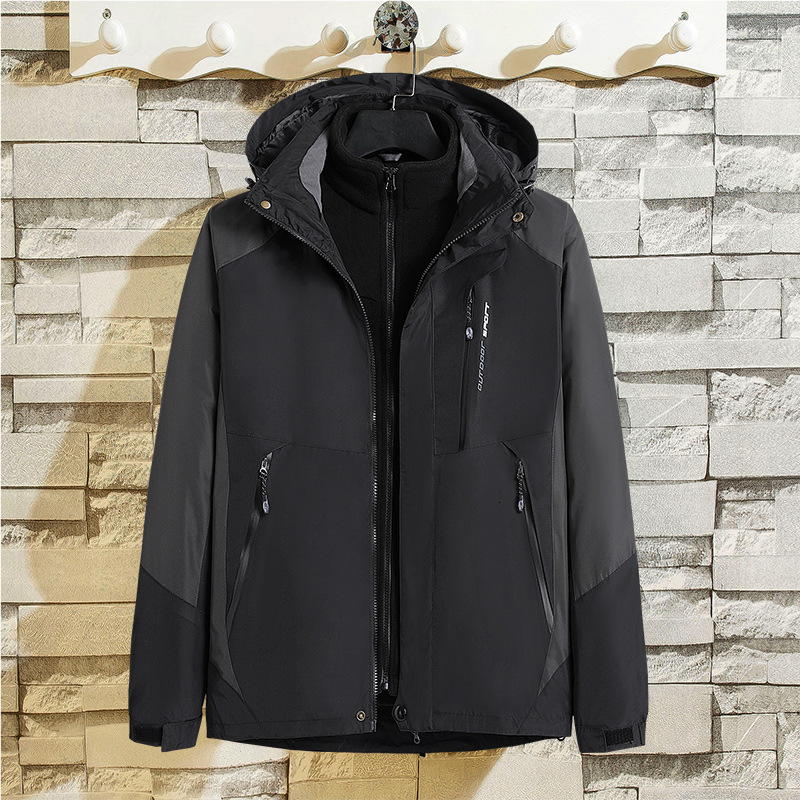Autumn and winter three in one stormsuit men's women's windproof waterproof couple's ski suit fleece color matching large, Male / black
Autumn and winter three in one stormsuit men's women's windproof waterproof couple's ski suit fleece color matching large, Male / black