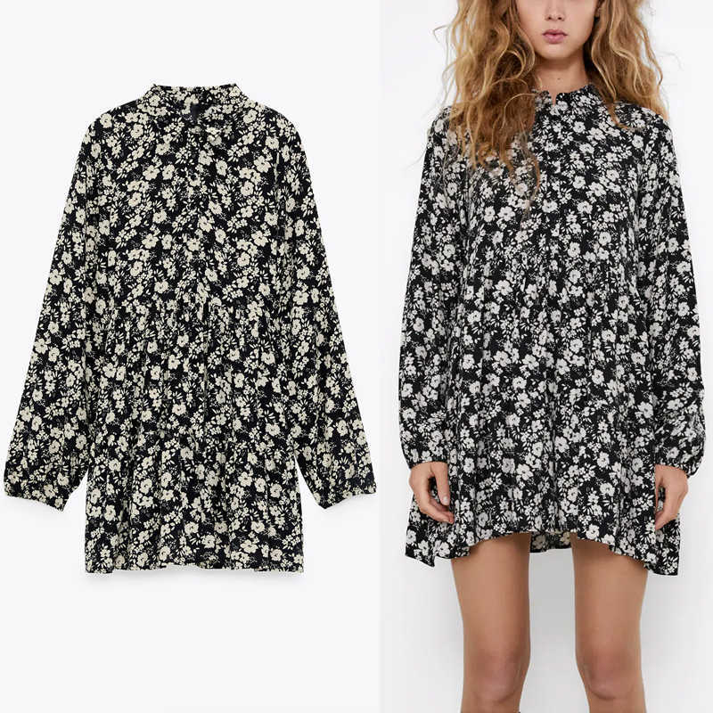 Za Floral Print Black Mini Dress Women Long Puff Sleeve Pleated Office Lady Dresses Woman Chic Ruffle Elegant Short Vestido 210602
Za Floral Print Black Mini Dress Women Long Puff Sleeve Pleated Office Lady Dresses Woman Chic Ruffle Elegant Short Vestido 210602