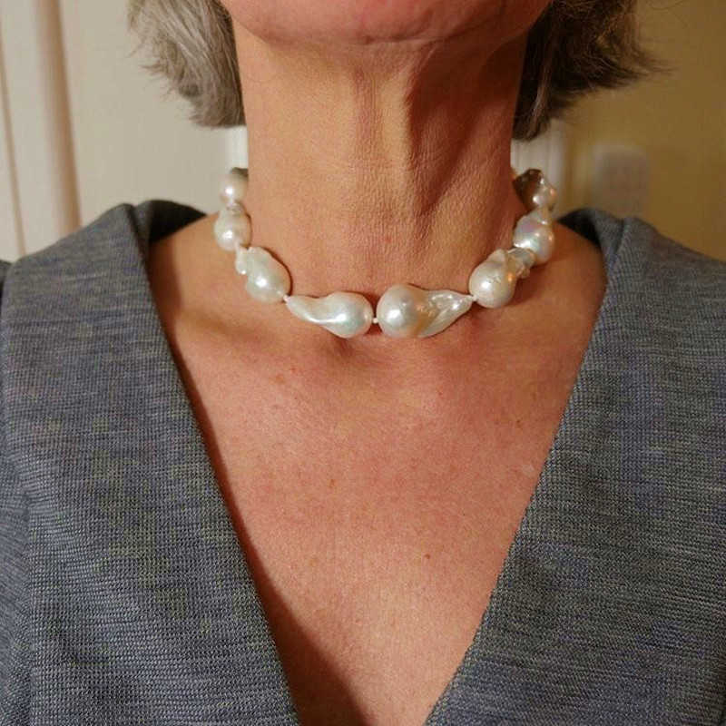 Baroque Natural Short 4A Extra Large Pearl Women Necklace Glamour Jewelry 2020 Christmas Gift Whole Boho
Baroque Natural Short 4A Extra Large Pearl Women Necklace Glamour Jewelry 2020 Christmas Gift Whole Boho