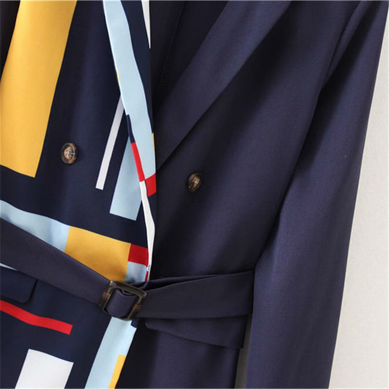Women Fashion Stripe Patchwork Blazer With Belt Long Sleeve Office Lady Blazer Autumn Winter Ladies Streetwear Outwear Coat 210414