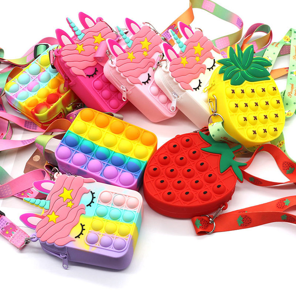 New Cute Fidget Toys Bag Unicorn Simple Dimple Messenger Push Bubble Anti-stress Children's Toy Keychain Wallet
New Cute Fidget Toys Bag Unicorn Simple Dimple Messenger Push Bubble Anti-stress Children's Toy Keychain Wallet