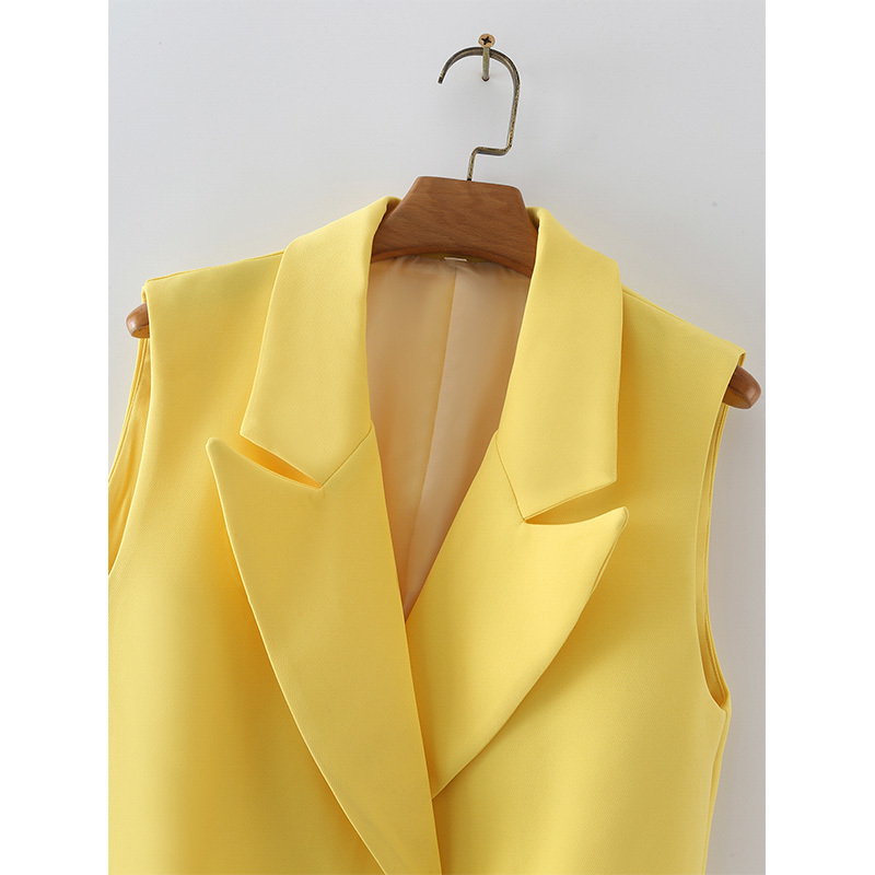 Women Vest Coat V-Neck Sleeveless Button Oversize Blazer Style Fashion Casual Chic Lady Coats 210517