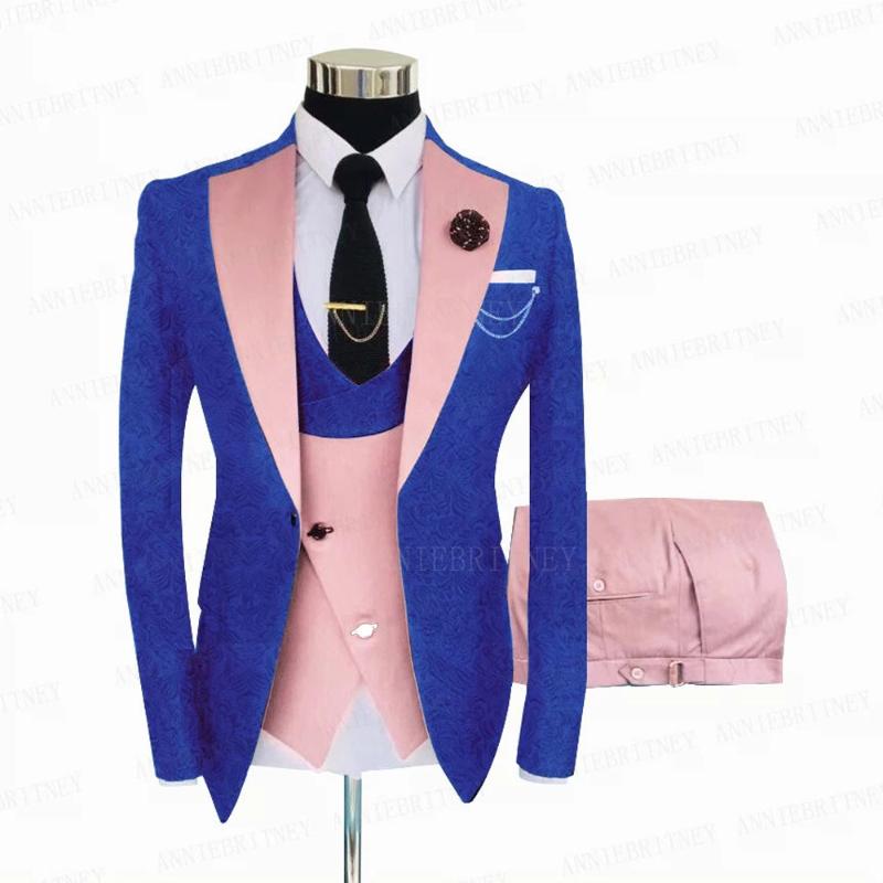 Men's Suits & Blazers High Quality Royal Blue Floral Wedding Men Suit Costume Homme Groom Wear Tuxedos Party Blazer Terno Slim Fit Pink Vest, As picture
Men's Suits & Blazers High Quality Royal Blue Floral Wedding Men Suit Costume Homme Groom Wear Tuxedos Party Blazer Terno Slim Fit Pink Vest, As picture